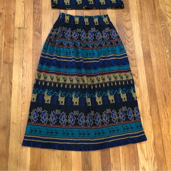 Peruvian connection vibe - 2 Pc SET Knits Alpaca Llama Skirt size L and skirt XL - Picture 3 of 12